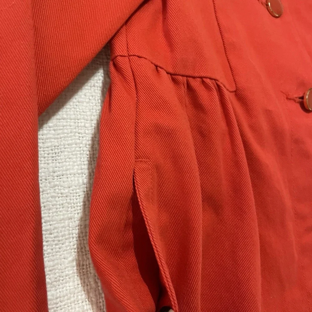 Gymboree Orange Red‎ Holidays Christmas Rain Jacket Girls Small 5/6 School